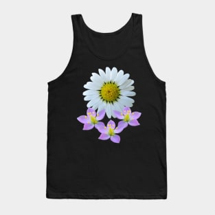 bunch of flower pink daisy daisies bloom Tank Top